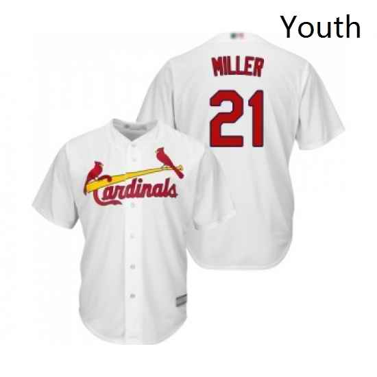 Youth St Louis Cardinals 21 Andrew Miller Replica White Home Cool Base Baseball Jersey